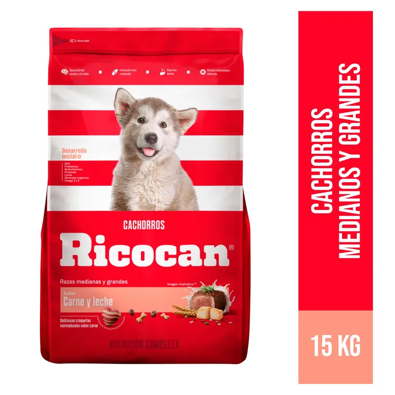 Cachorros Alimento Perros 15kg Carne y Leche