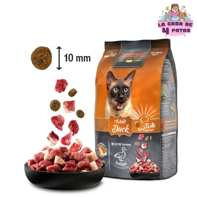 Comida para Gato Adulto Leonardo sabor Pato 7.5 kg