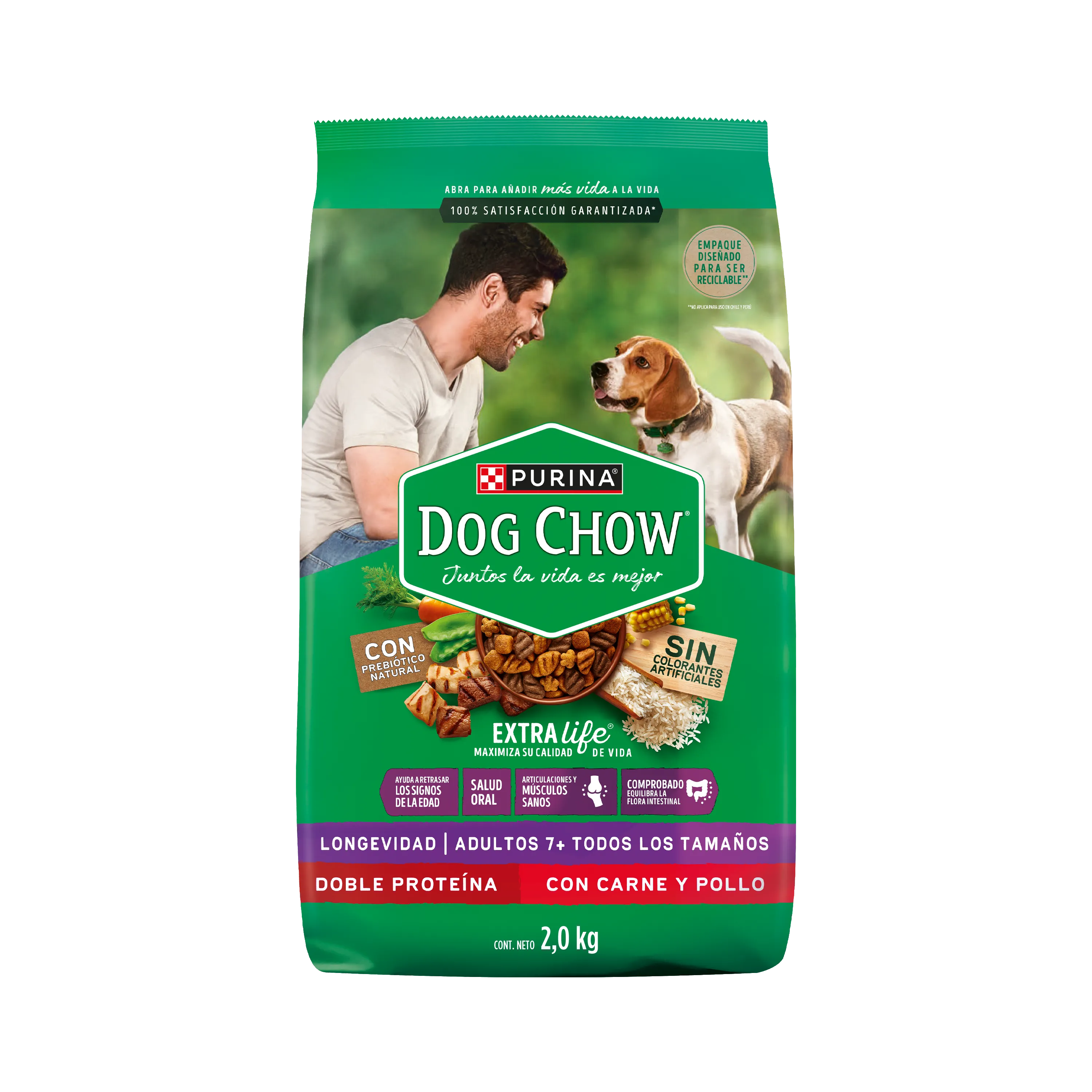 PURINA DOG CHOW Longevidad Adulto 7+ Todos los Tamaños - 8 kg