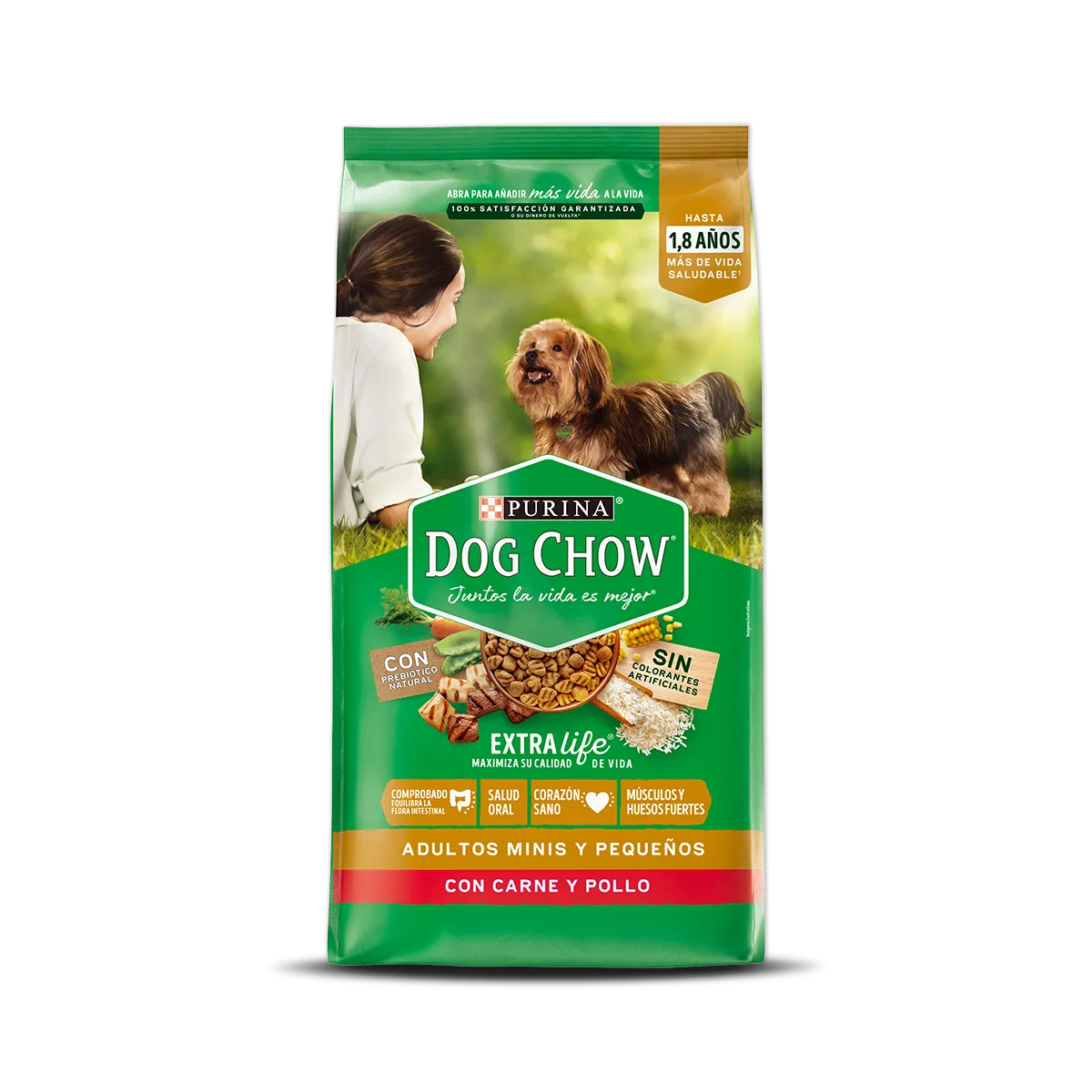DOG CHOW® NUTRICIÓN REFORZADA+ Adultos Minis y Pequeños con Carne y Pollo
