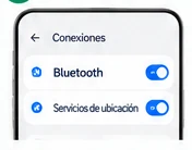 Ilustración de ajustes de Bluetooth y ubicación en Android